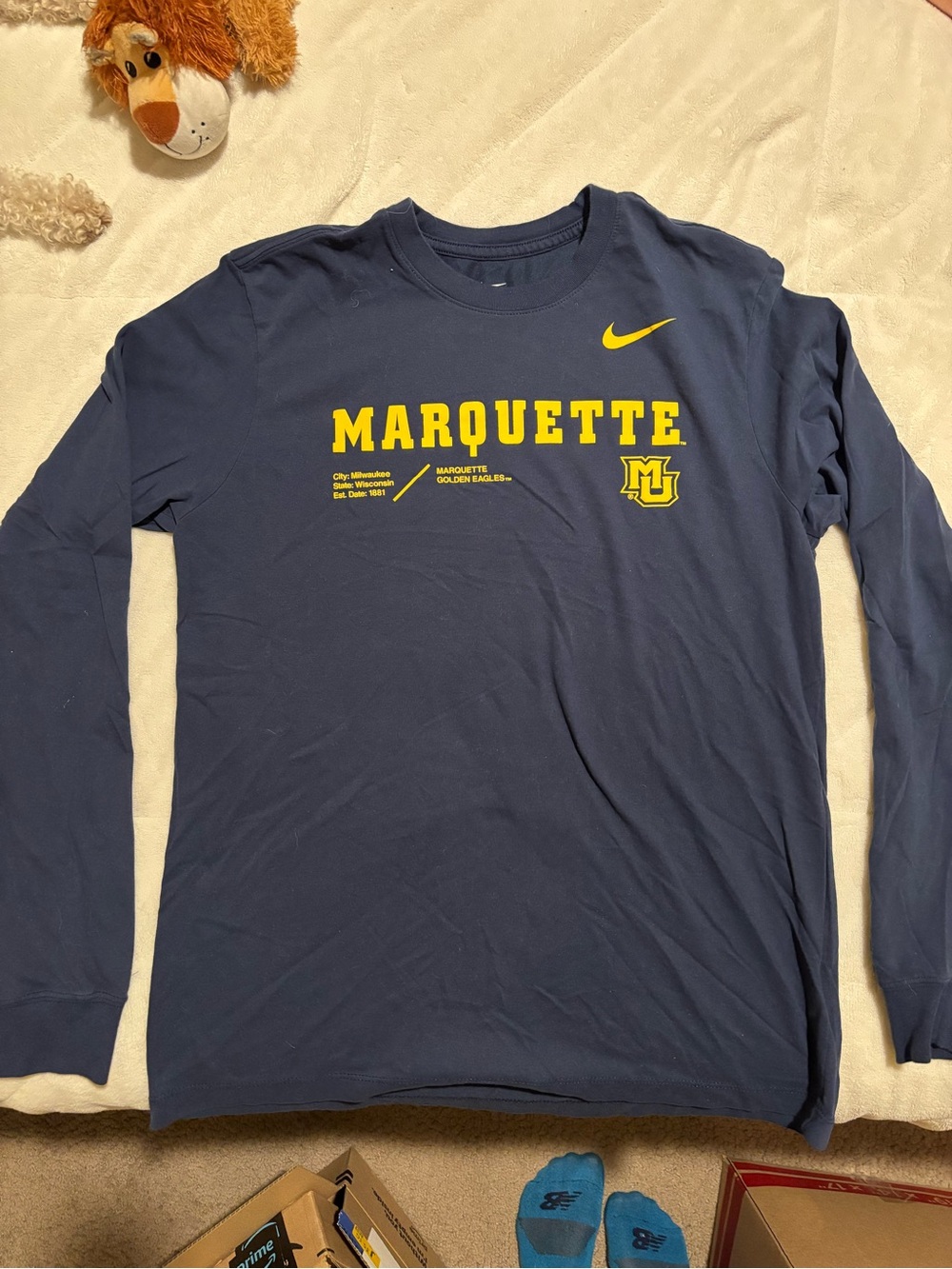 Nike Marquette Long Sleeve Shirt - Navy and Yellow